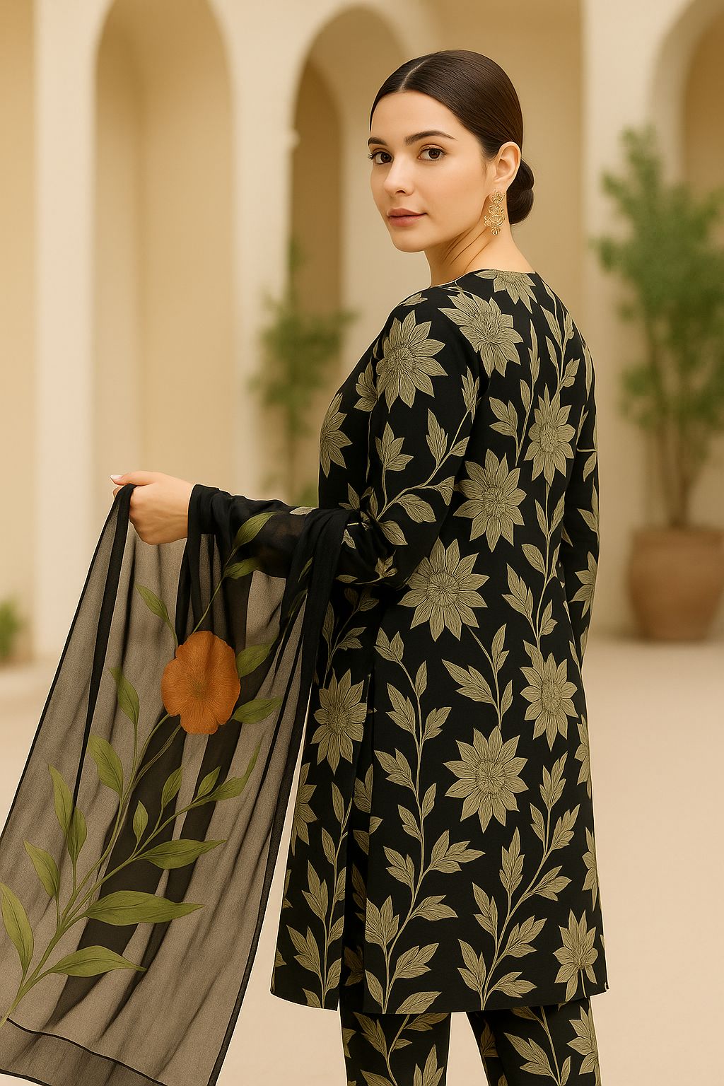 Printed Unstitched Lawn 3 piece suit