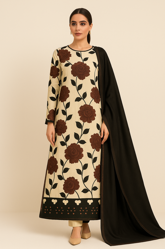 Printed Unstitched Lawn 3 piece suit