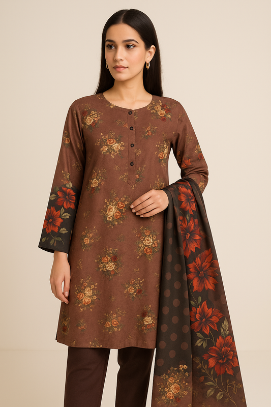 Printed Unstitched Lawn 3 piece suit