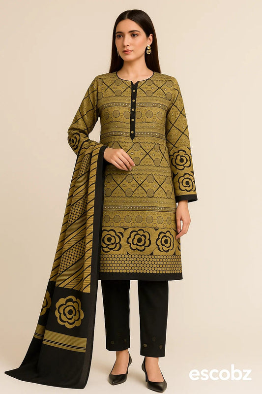 Printed Unstitched Lawn 3 piece suit