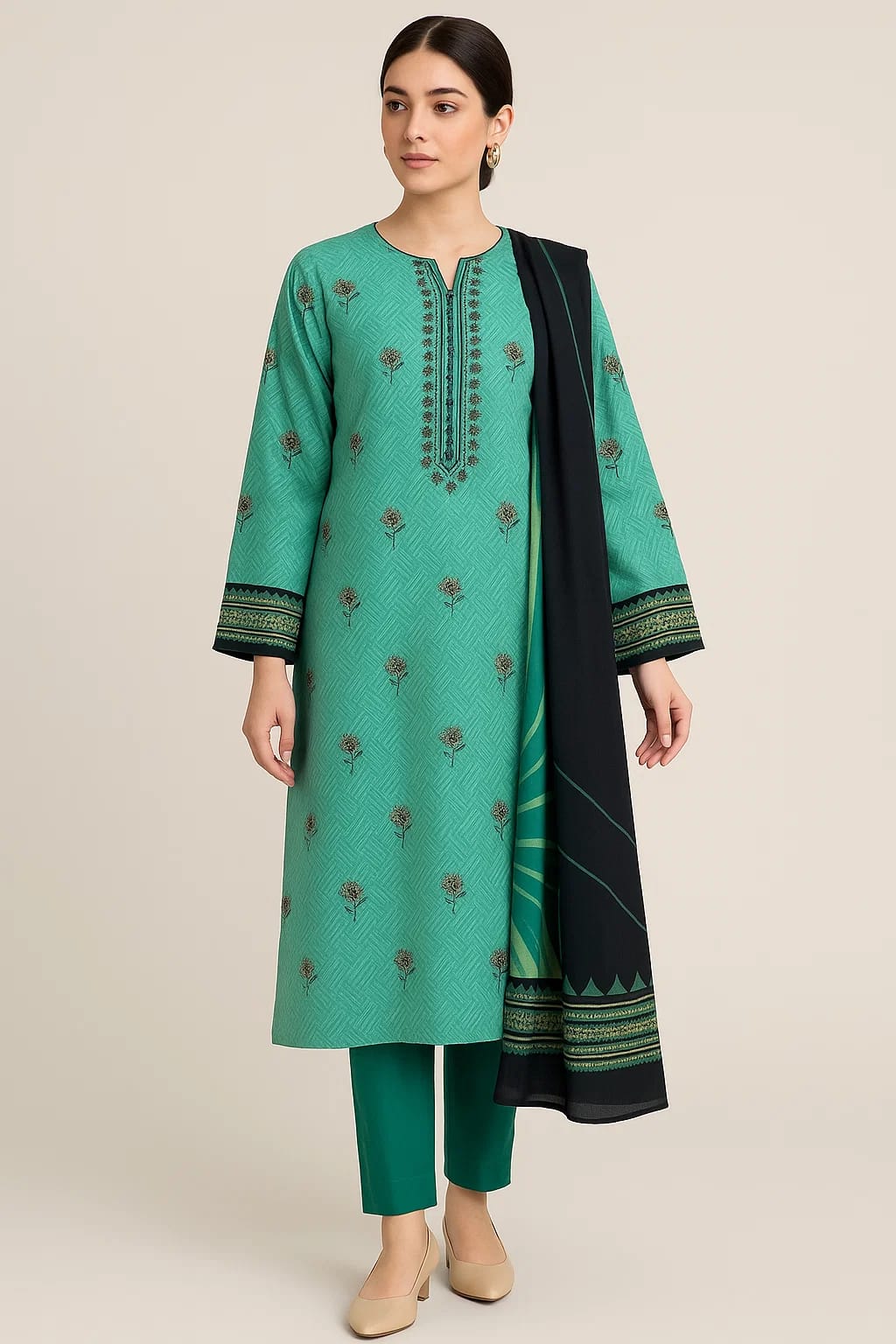 Printed Unstitched Lawn 3 piece suit