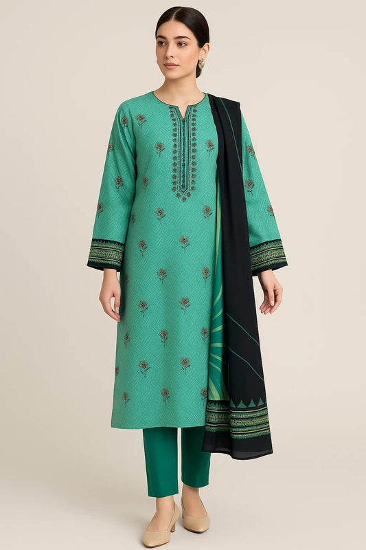 Printed Unstitched Lawn 3 piece suit